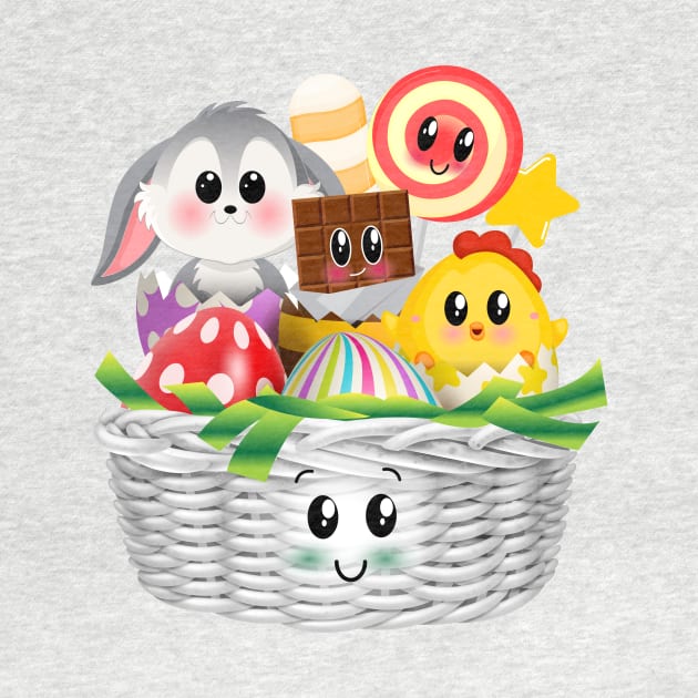 Easter Kids Easter Basket Easter Kawaii by Jake, Chloe & Nate Co.